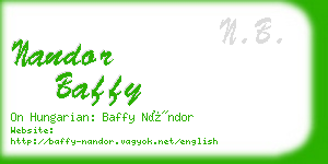 nandor baffy business card